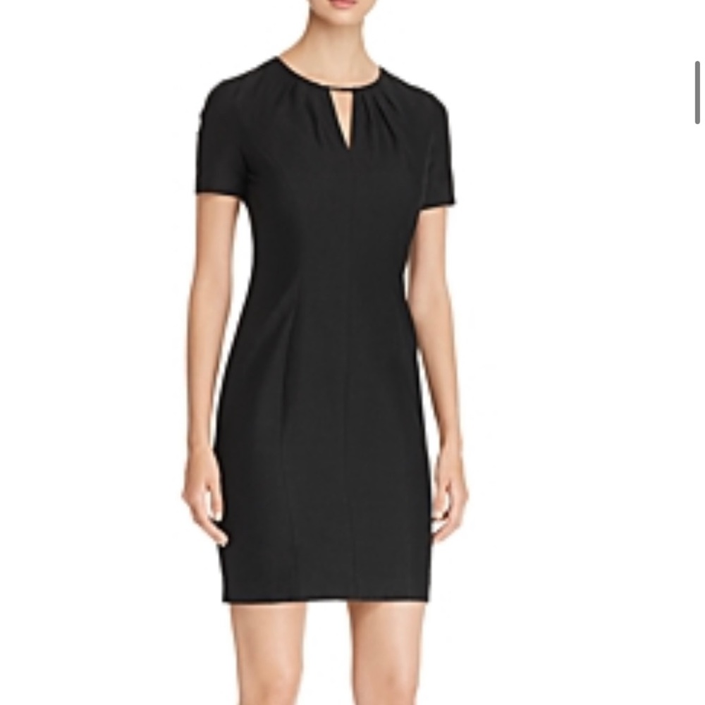 Elie Tahari Women Size 16 Dress Black
Short Sleeves Wear to Work Keyhole